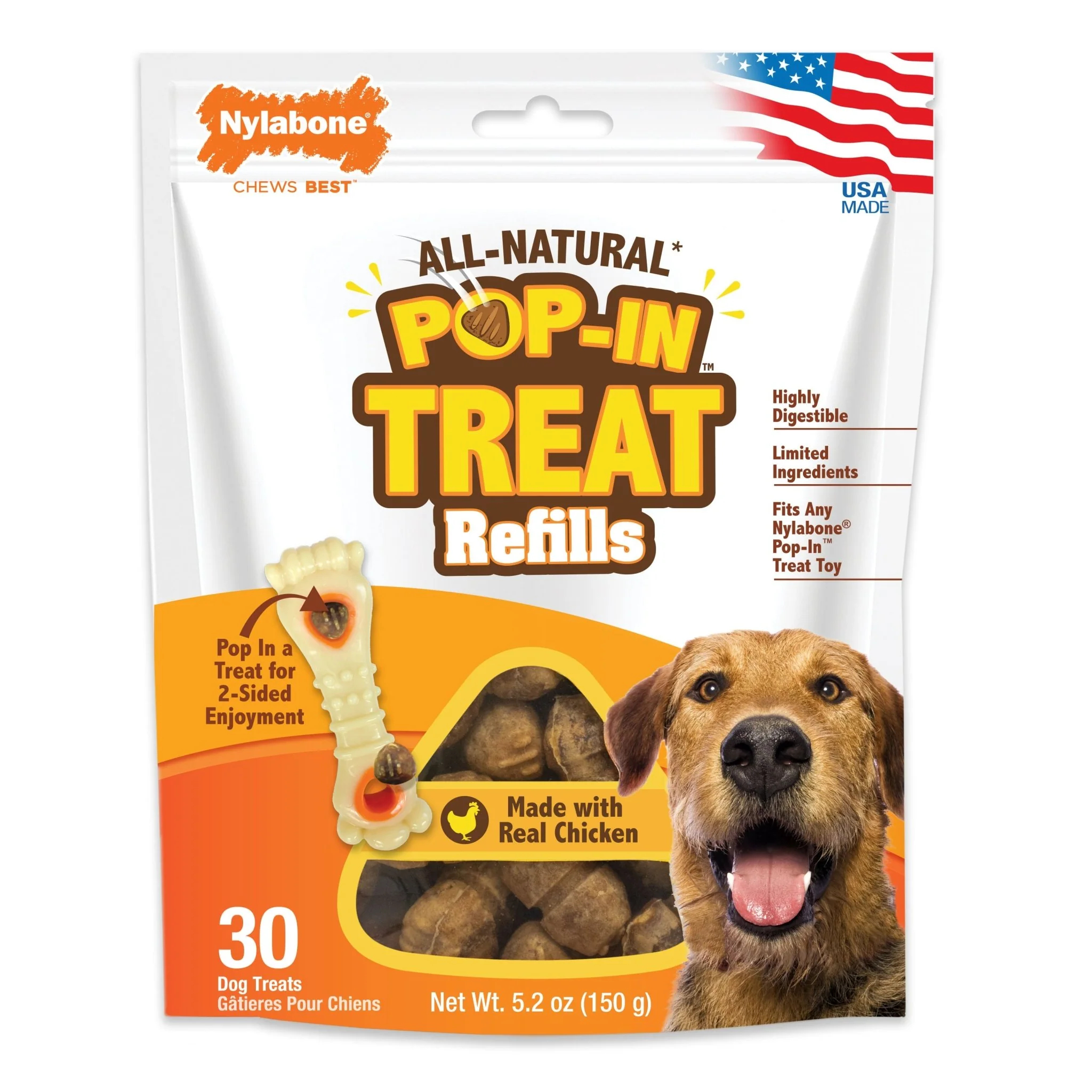 All-Natural Pop-In Dog Treat Refills, Chicken, All Sizes, 30 ct - Buy Pet Shop