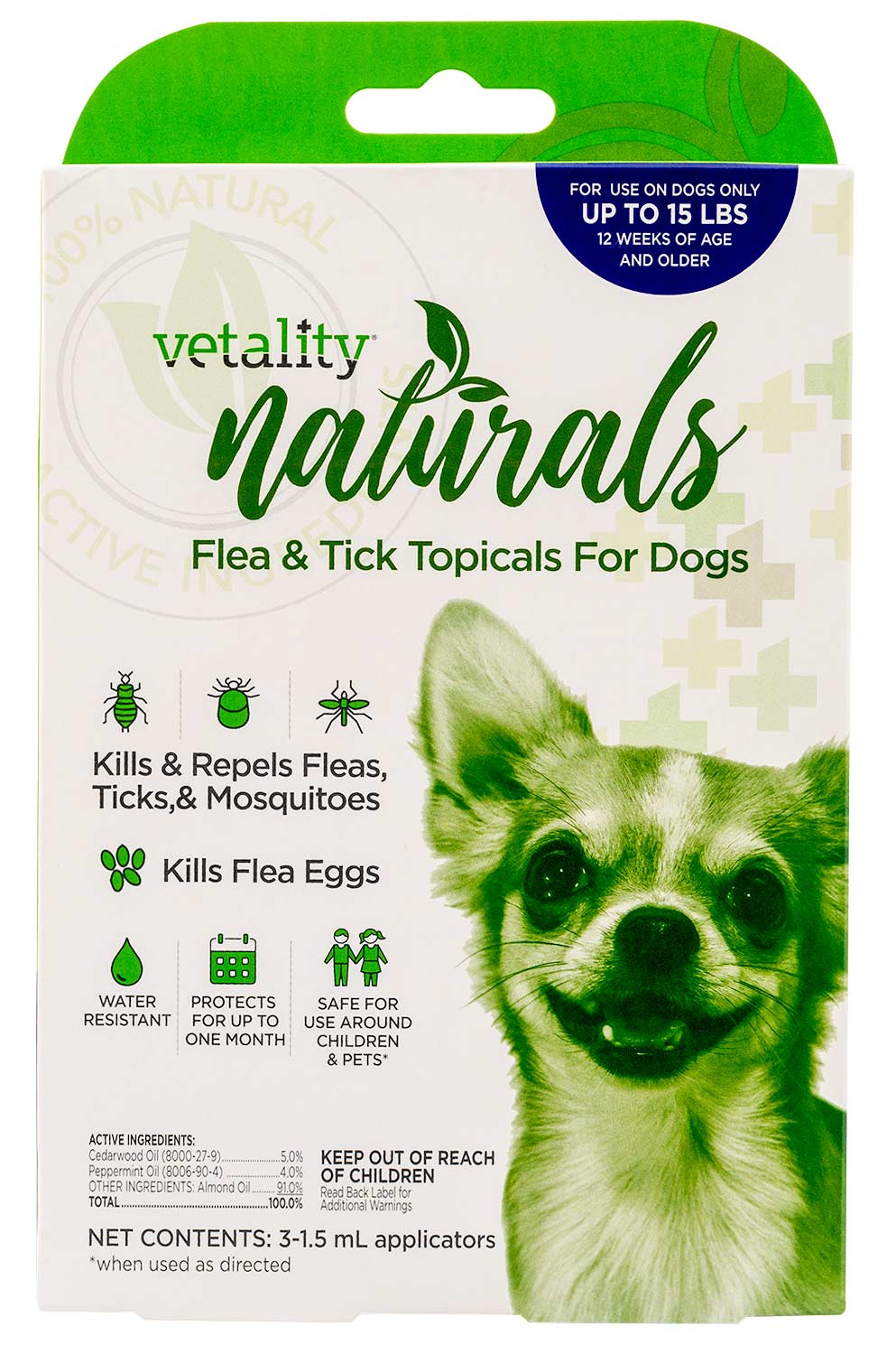 Vetality Naturals Flea & Tick Topicals for Dogs, 3-pk - Buy Pet Shop