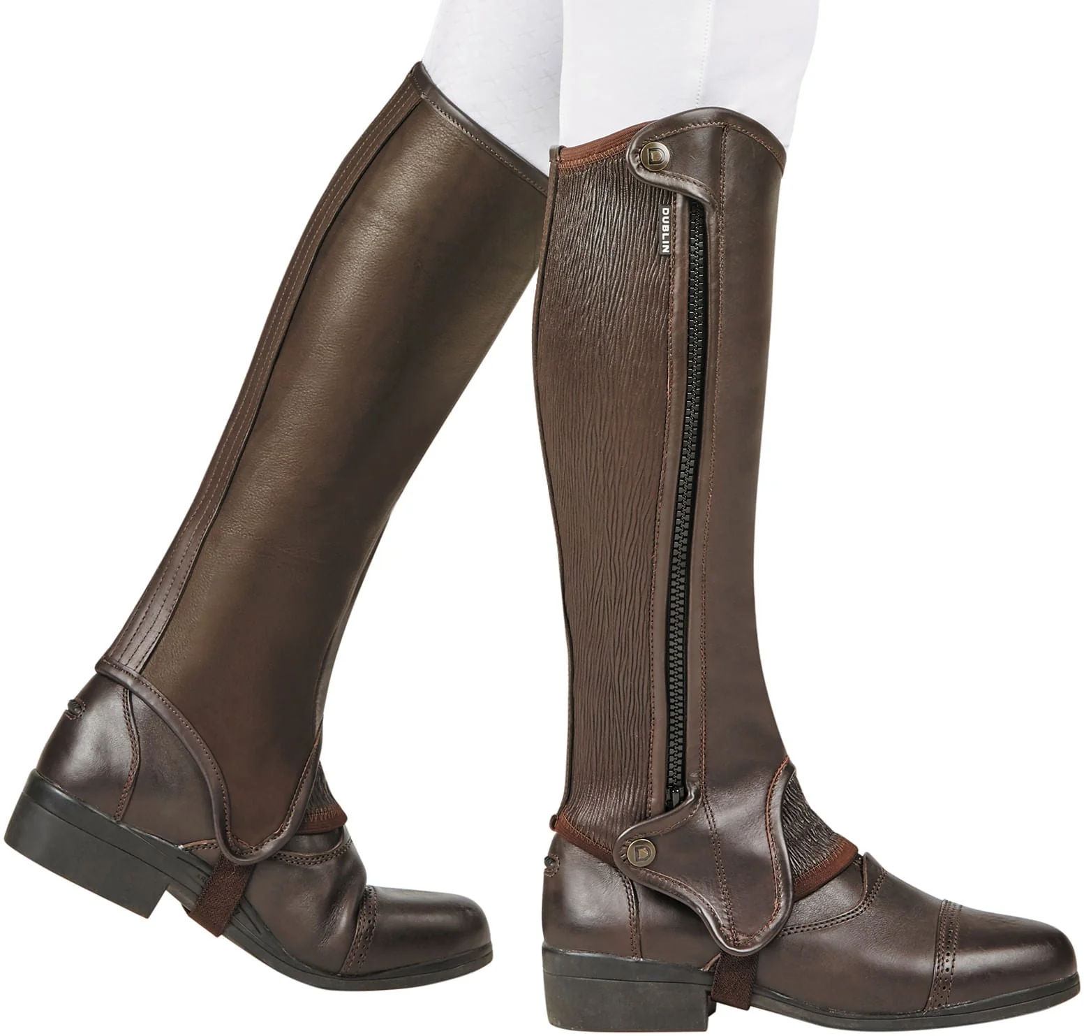 Dublin Evolution Side Zip Half Chaps, Brown - Buy Pet Shop