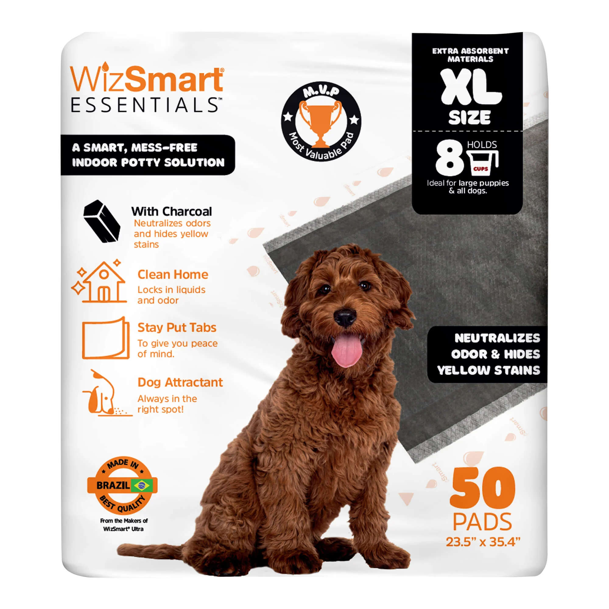 WizSmart Essentials Pads with Charcoal, XL, 50 ct - Buy Pet Shop